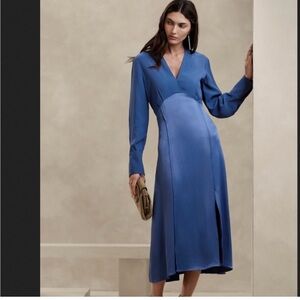 Banana Republic Long Sleeve Blue Dress